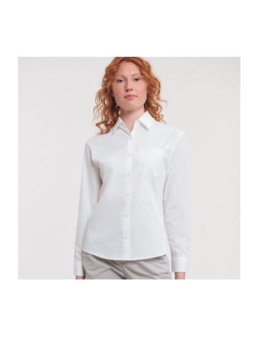 R-R-936F-0-Ladies L/S Pure Cotton Easy Care Poplin Shirt